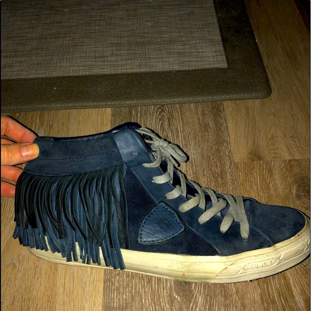 Philippe Model Blue Fringe Sneakers
